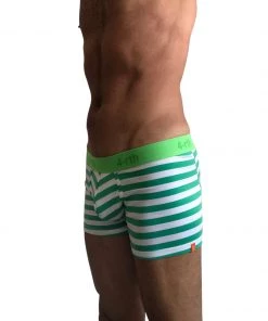 4-rth Zen Boxer Brief (Nautical Green Stripe)