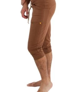4-rth MEN Cuffed Yoga Pants (Solid Chocolate)