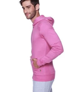 4-rth Form-fit Crossover Yoga Track Performance Hoodie (Berry) MEN