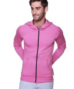 4-rth Form-fit Crossover Yoga Track Performance Hoodie (Berry) MEN