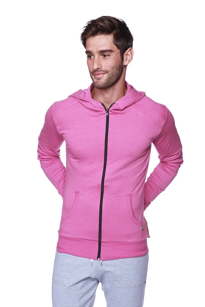 4-rth Form-fit Crossover Yoga Track Performance Hoodie (Berry) MEN