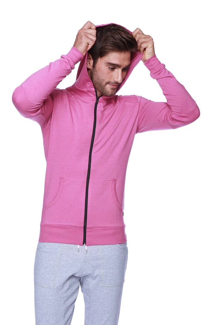4-rth Form-fit Crossover Yoga Track Performance Hoodie (Berry) MEN