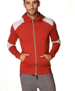 4-rth Form-fit Crossover Yoga Track Performance Hoodie (Cinnabar Grey)