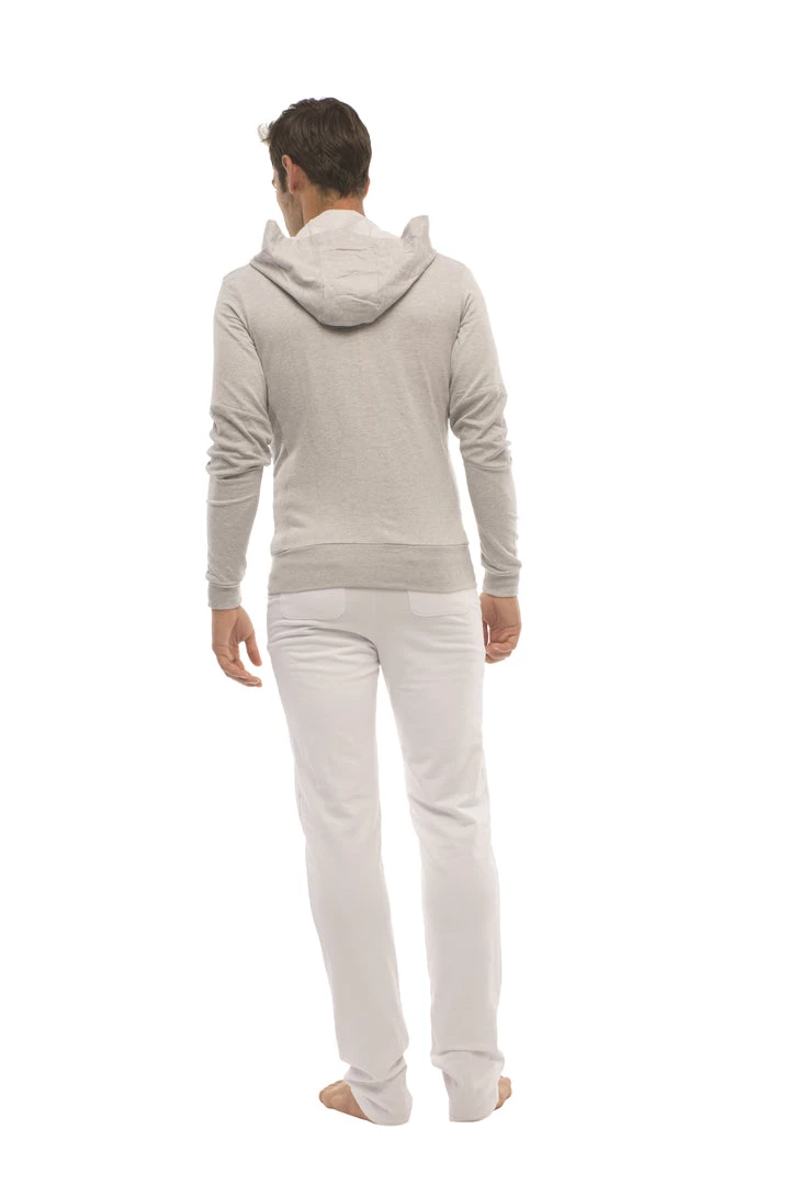 4-rth Form-fit Crossover Yoga Track Performance Hoodie (Heather Gray) MEN