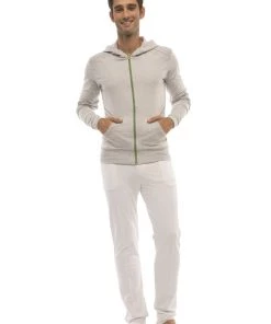 4-rth Form-fit Crossover Yoga Track Performance Hoodie (Heather Gray) MEN