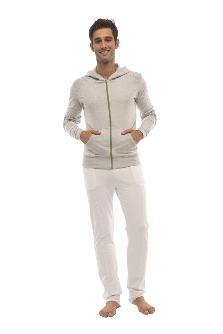 4-rth Form-fit Crossover Yoga Track Performance Hoodie (Heather Gray) MEN