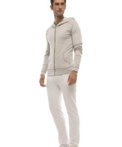 4-rth Form-fit Crossover Yoga Track Performance Hoodie (Heather Gray) MEN