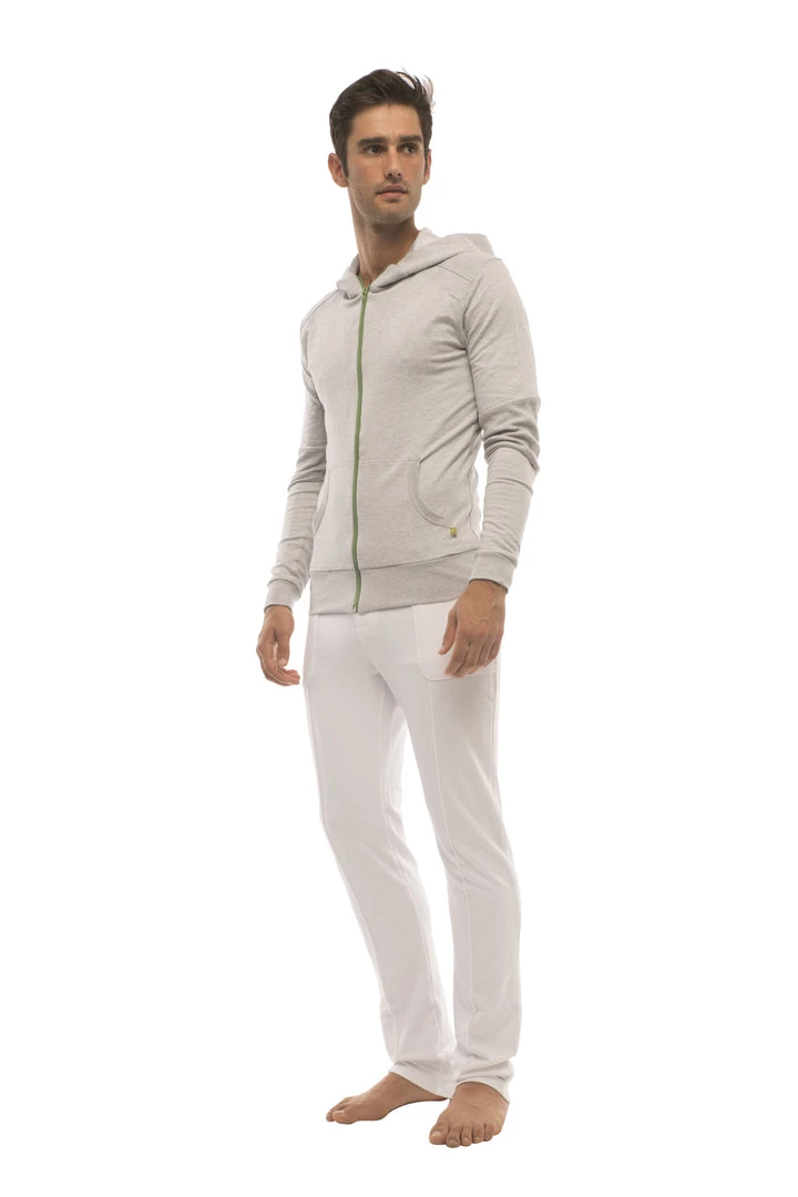 4-rth Form-fit Crossover Yoga Track Performance Hoodie (Heather Gray) MEN
