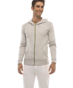 4-rth Form-fit Crossover Yoga Track Performance Hoodie (Heather Gray) MEN