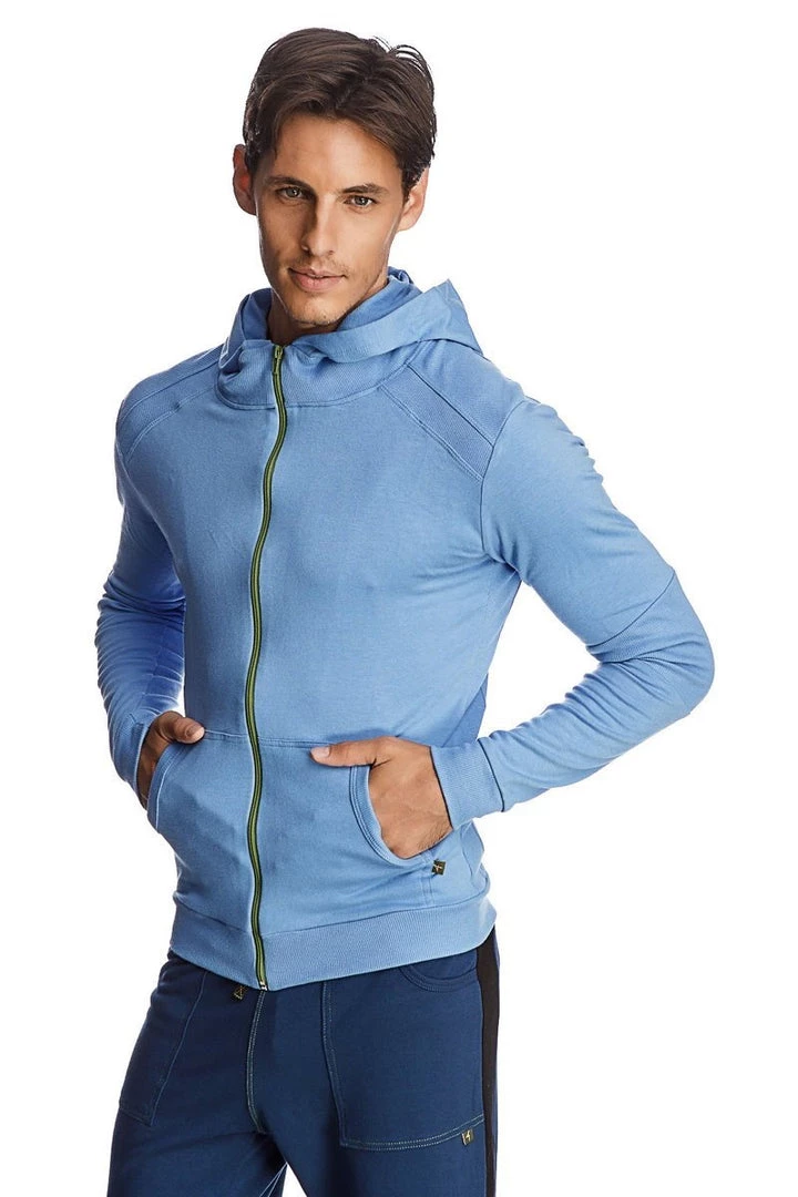 4-rth Form-fit Crossover Yoga Track Performance Hoodie (Ice Blue)