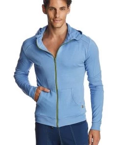 4-rth Form-fit Crossover Yoga Track Performance Hoodie (Ice Blue)