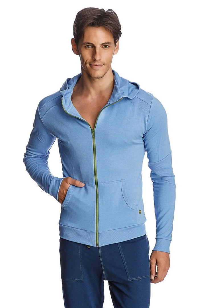 4-rth Form-fit Crossover Yoga Track Performance Hoodie (Ice Blue)