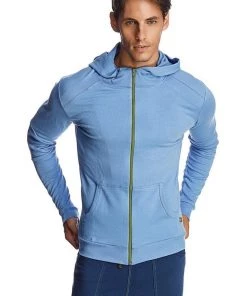 4-rth Form-fit Crossover Yoga Track Performance Hoodie (Ice Blue)