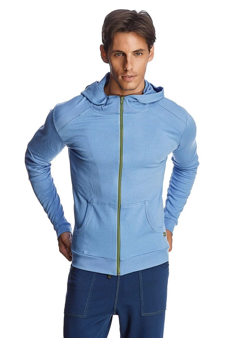 4-rth Form-fit Crossover Yoga Track Performance Hoodie (Ice Blue)
