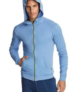 4-rth Form-fit Crossover Yoga Track Performance Hoodie (Ice Blue)