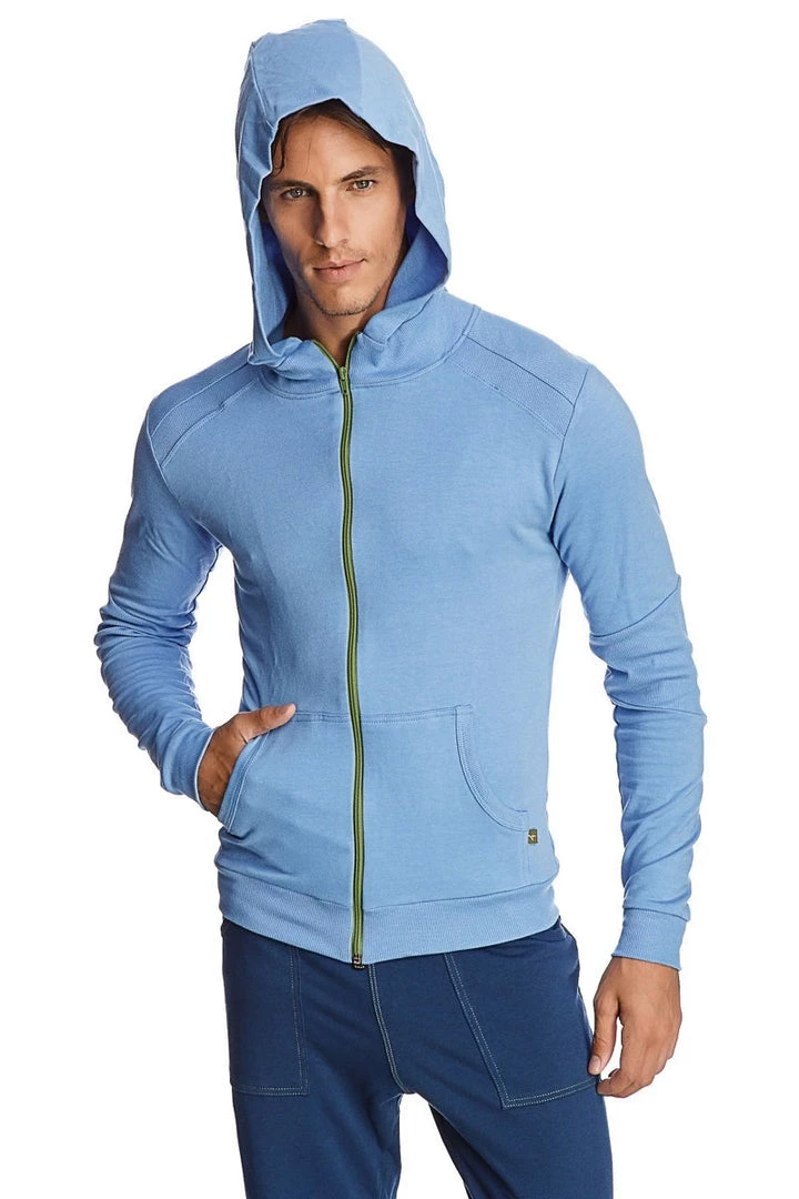 4-rth Form-fit Crossover Yoga Track Performance Hoodie (Ice Blue)