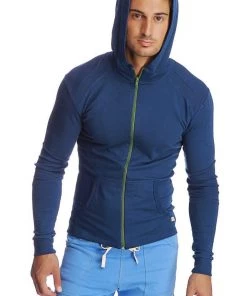 4-rth Form-fit Crossover Yoga Track Performance Hoodie (Royal) MEN