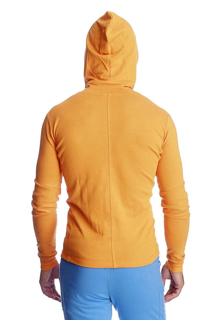 4-rth Form-fit Crossover Yoga Track Performance Hoodie (Sun Orange) MEN