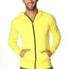 4-rth Form-fit Crossover Yoga Track Performance Hoodie (Tropic Yellow W/White)