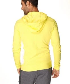 4-rth Form-fit Crossover Yoga Track Performance Hoodie (Tropic Yellow W/White)