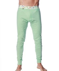 4-rth Crosstrain Thermal Yoga Pant (Green & White Stripe)