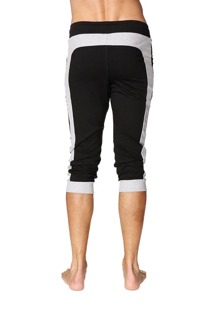 4-rth MEN Cuffed Yoga Pants (Black W/Grey)