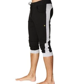 4-rth MEN Cuffed Yoga Pants (Black W/Grey)