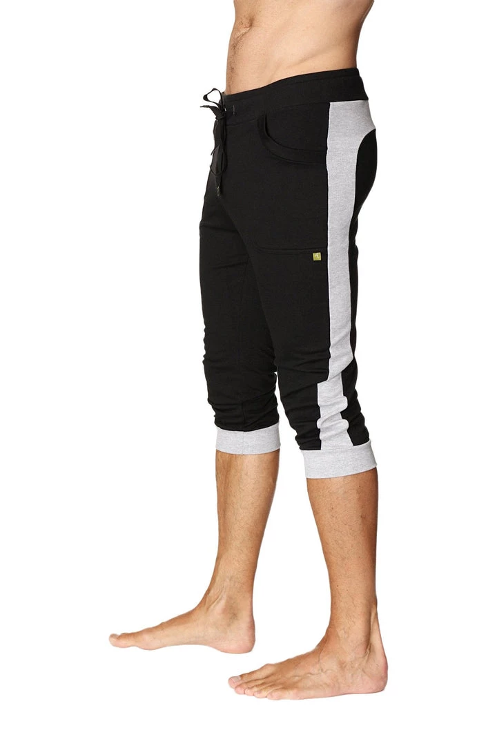 4-rth MEN Cuffed Yoga Pants (Black W/Grey)