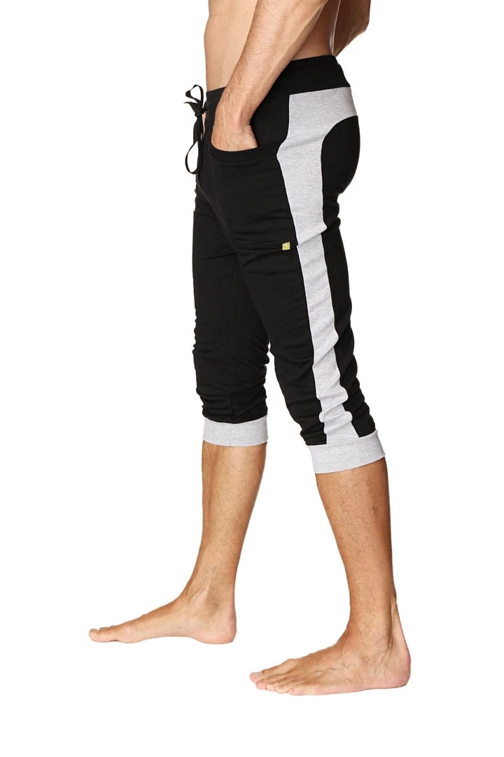 4-rth MEN Cuffed Yoga Pants (Black W/Grey)
