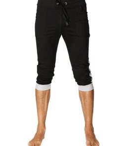 4-rth MEN Cuffed Yoga Pants (Black W/Grey)