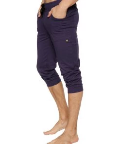 4-rth MEN Cuffed Yoga Pants (Eggplant)