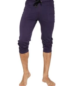 4-rth MEN Cuffed Yoga Pants (Eggplant)