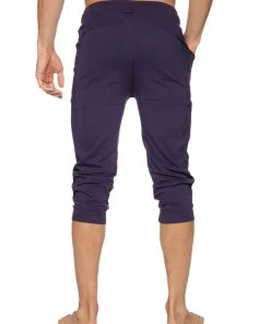 4-rth MEN Cuffed Yoga Pants (Eggplant)