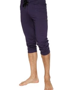 4-rth MEN Cuffed Yoga Pants (Eggplant)