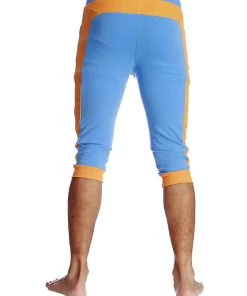 4-rth Cuffed Yoga Pants (ICE Blue W/Orange)