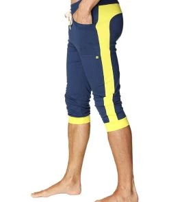 4-rth Cuffed Yoga Pants (Royal Blue & Yellow) MEN