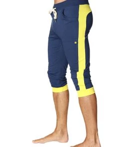 4-rth Cuffed Yoga Pants (Royal Blue & Yellow) MEN
