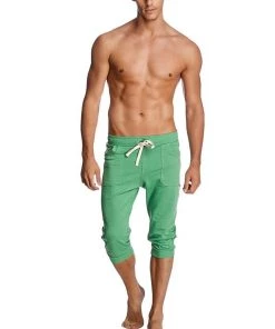 4-rth Cuffed Yoga Pants (Solid Bamboo Green) MEN