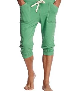 4-rth Cuffed Yoga Pants (Solid Bamboo Green) MEN