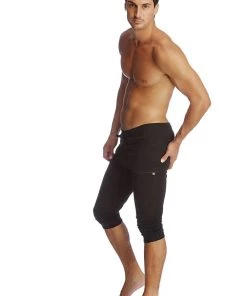 4-rth Cuffed Yoga Pants (Solid Black) MEN