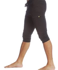 4-rth Cuffed Yoga Pants (Solid Black) MEN