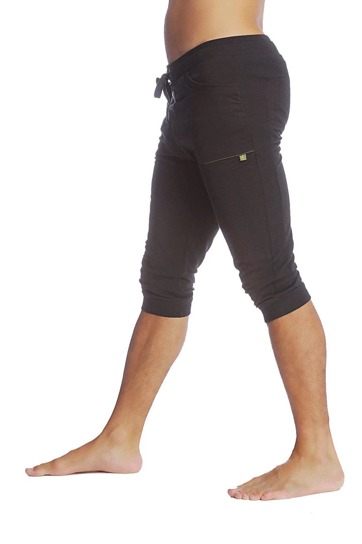 4-rth Cuffed Yoga Pants (Solid Black) MEN