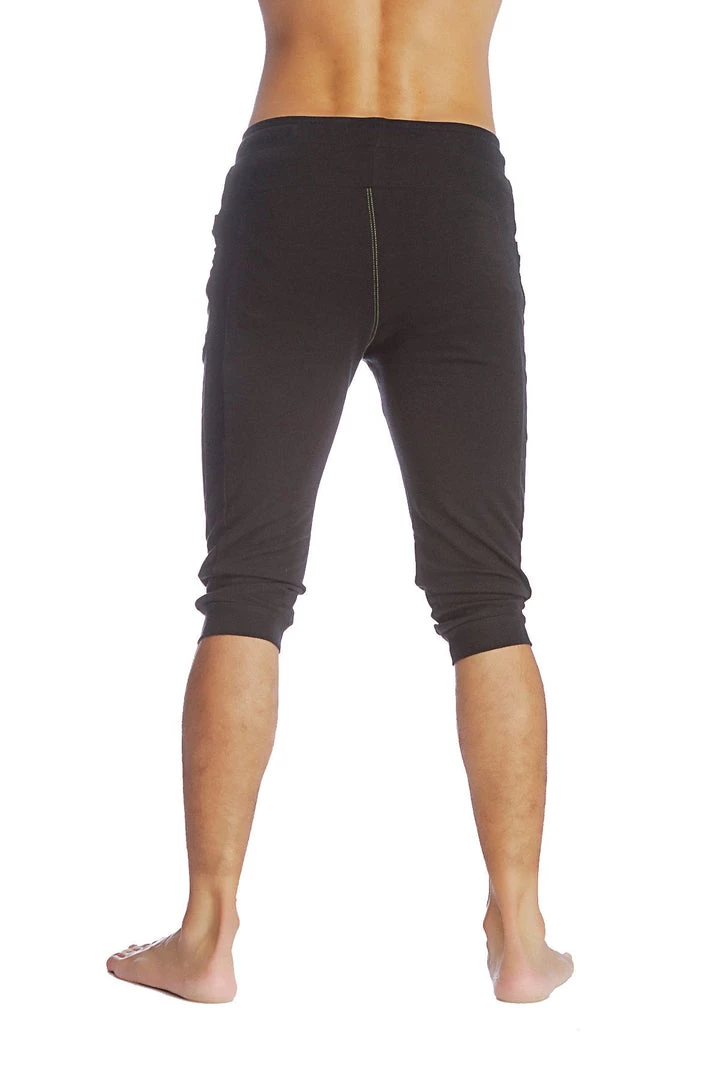 4-rth Cuffed Yoga Pants (Solid Black) MEN