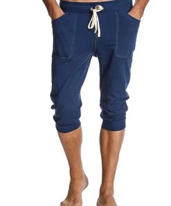 4-rth Cuffed Yoga Pants (Solid Royal Blue) MEN