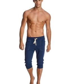 4-rth Cuffed Yoga Pants (Solid Royal Blue) MEN