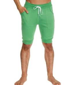 4-rth Cuffed Yoga Short (Bamboo Green)
