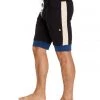 4-rth MEN Cuffed Yoga Short (Black W/Sand & Royal)