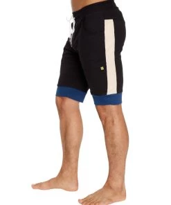 4-rth MEN Cuffed Yoga Short (Black W/Sand & Royal)