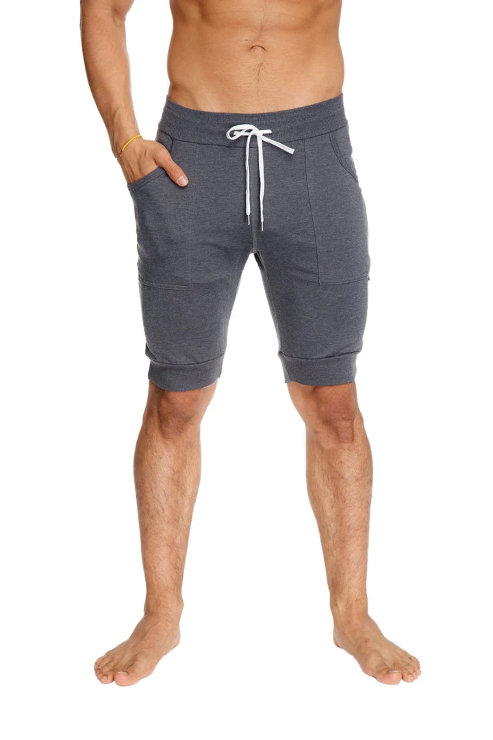 4-rth MEN Cuffed Yoga Short (Charcoal)
