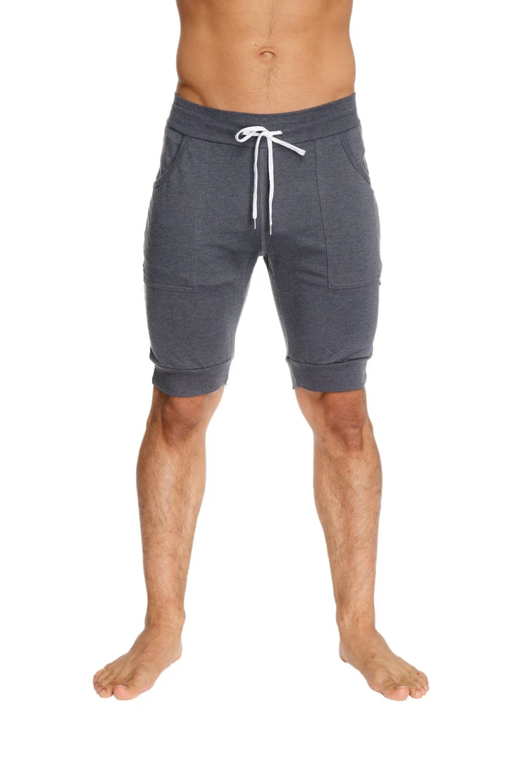 4-rth MEN Cuffed Yoga Short (Charcoal)